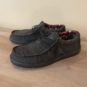 LIKE NEW Mens 9 Hey Dude Wally Sox Jet Black